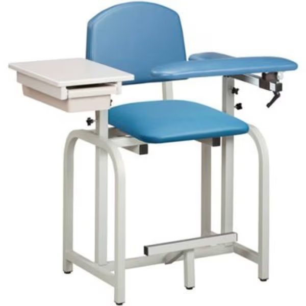Clinton„¢ 66022 Lab X Series Extra-Tall Blood Drawing Chair with Padded Flip Arm and Drawer, Clinton Industries, Mfr#: 66022